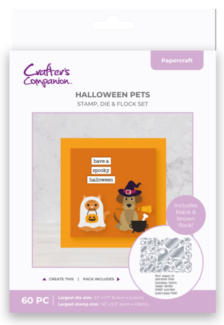 Crafter's Companion Halloween Pet Stamp, Die & Flock Halloween Pets (CC-STD-FLOC-HAPE) Crafter's Companion Halloween Pet Stamp, Die & Flock Halloween Pets (CC-STD-FLOC-HAPE)