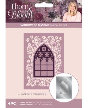 Crafter's Companion Thorn & Bloom Metal Die Create-a-Card Window of Blooms (SS-TB-MD-CAD-WIBL)