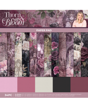 Crafter's Companion Thorn & Bloom 12x12 Inch Paper Pad (SS-TB-PAD12)