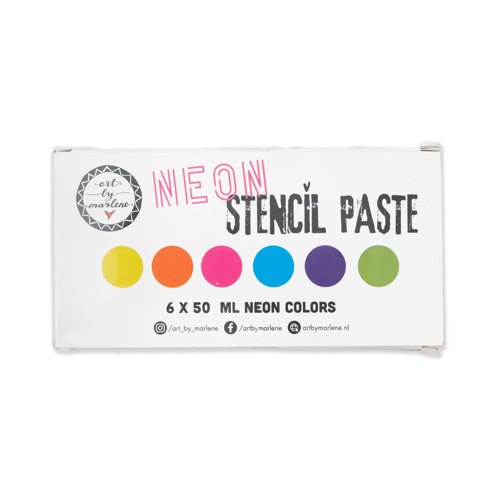 Art By Marlene Neon Stencil Paste 6x50ml (ABM-25-PASTE08) Art By Marlene Neon Stencil Paste 6x50ml (ABM-25-PASTE08)