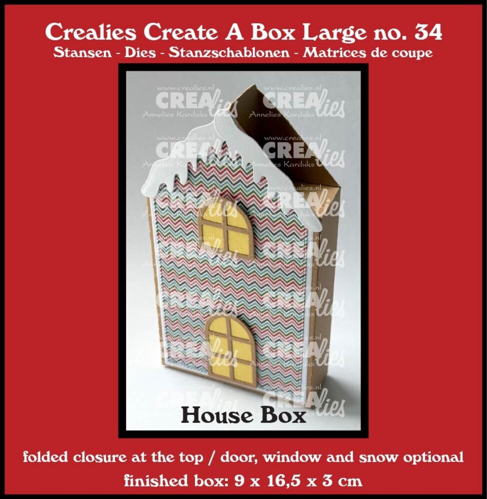 Crealies Create A Box Large Stansen Platte Doos Huis Groot Met Deur, Raam En Sneeuw (CCABL34) Crealies Create A Box Large Stansen Platte Doos Huis Groot Met Deur, Raam En Sneeuw (CCABL34)