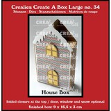 Crealies Create A Box Large Stansen Platte Doos Huis Groot Met Deur, Raam En Sneeuw (CCABL34)
