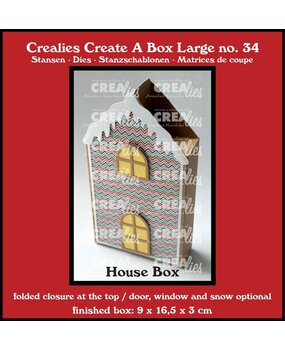 Crealies Create A Box Large Stansen Platte Doos Huis Groot Met Deur, Raam En Sneeuw (CCABL34) Crealies Create A Box Large Stansen Platte Doos Huis Groot Met Deur, Raam En Sneeuw (CCABL34)