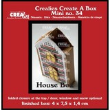 Crealies Create A Box Mini Stansen Platte Doos Huis Mini Met Deur, Raam En Sneeuw (CCABM34)