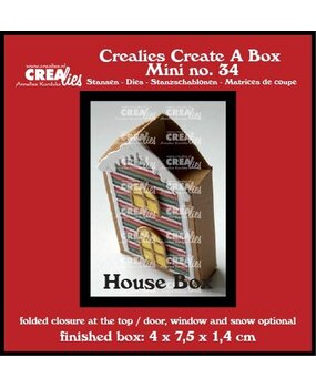 Crealies Create A Box Mini Stansen Platte Doos Huis Mini Met Deur, Raam En Sneeuw (CCABM34) Crealies Create A Box Mini Stansen Platte Doos Huis Mini Met Deur, Raam En Sneeuw (CCABM34)