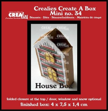 Crealies Create A Box Mini Stansen Platte Doos Huis Mini Met Deur, Raam En Sneeuw (CCABM34) Crealies Create A Box Mini Stansen Platte Doos Huis Mini Met Deur, Raam En Sneeuw (CCABM34)