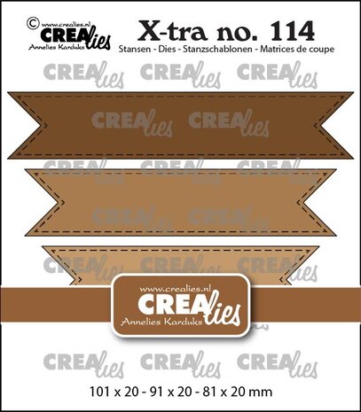 Crealies Xtra Stansen Dubbele Vaandels Met Stiksteeklijn (CLXtra114) Crealies Xtra Stansen Dubbele Vaandels Met Stiksteeklijn (CLXtra114)