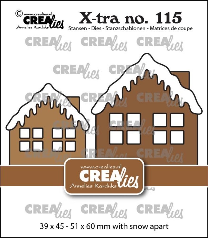Crealies Xtra Stansen 2X Huisje A Met Sneeuwdak Midden En Groot (CLXtra115) Crealies Xtra Stansen 2X Huisje A Met Sneeuwdak Midden En Groot (CLXtra115)