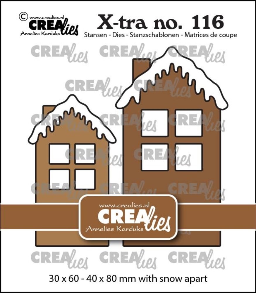 Crealies Xtra Stansen 2X Huisje B Met Sneeuwdak Midden En Groot (CLXtra116) Crealies Xtra Stansen 2X Huisje B Met Sneeuwdak Midden En Groot (CLXtra116)