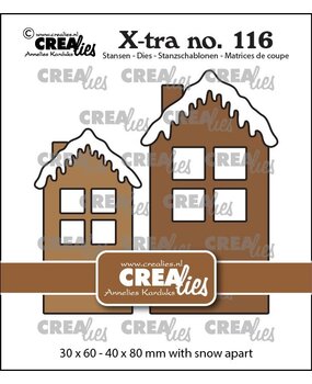 Crealies Xtra Stansen 2X Huisje B Met Sneeuwdak Midden En Groot (CLXtra116) Crealies Xtra Stansen 2X Huisje B Met Sneeuwdak Midden En Groot (CLXtra116)