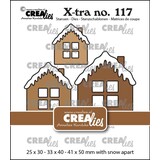Crealies Xtra Stansen 3X Huisje C Met Sneeuwdak Midden, Groot En Extra Groot (CLXtra117)