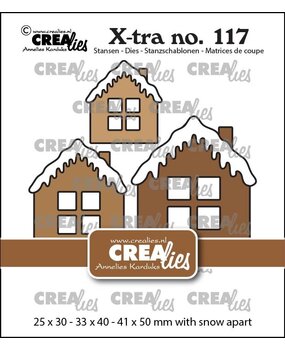 Crealies Xtra Stansen 3X Huisje C Met Sneeuwdak Midden, Groot En Extra Groot (CLXtra117) Crealies Xtra Stansen 3X Huisje C Met Sneeuwdak Midden, Groot En Extra Groot (CLXtra117)