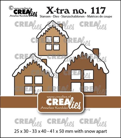 Crealies Xtra Stansen 3X Huisje C Met Sneeuwdak Midden, Groot En Extra Groot (CLXtra117) Crealies Xtra Stansen 3X Huisje C Met Sneeuwdak Midden, Groot En Extra Groot (CLXtra117)