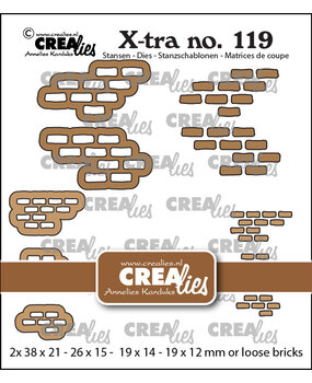Crealies Xtra Stansen 3X + 2X Stenen Muurtje Midden En Klein Met Losse Bakstenen (CLXtra119) Crealies Xtra Stansen 3X + 2X Stenen Muurtje Midden En Klein Met Losse Bakstenen (CLXtra119)