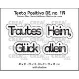 Crealies Texto Positivo Stansen German Trautes Heim, Glück Allein (POSDE119)