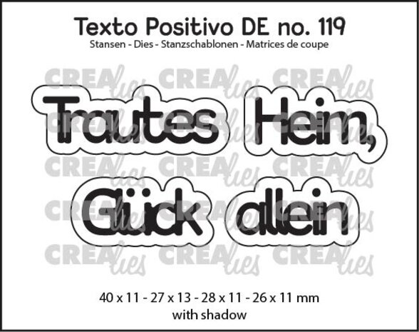 Crealies Texto Positivo Stansen German Trautes Heim, Glück Allein (POSDE119) Crealies Texto Positivo Stansen German Trautes Heim, Glück Allein (POSDE119)