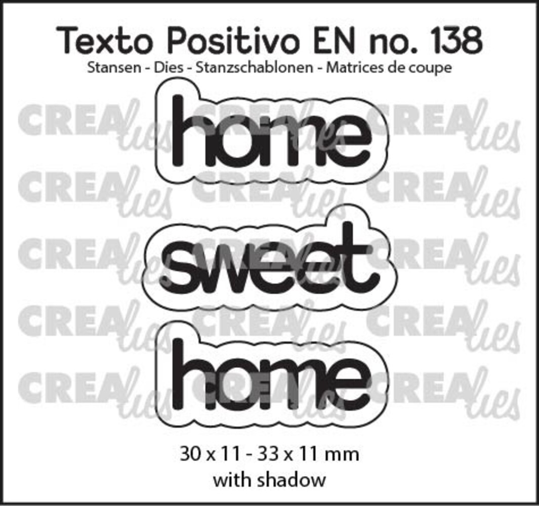 Crealies Texto Positivo Dies English Home Sweet Home (POSEN138)