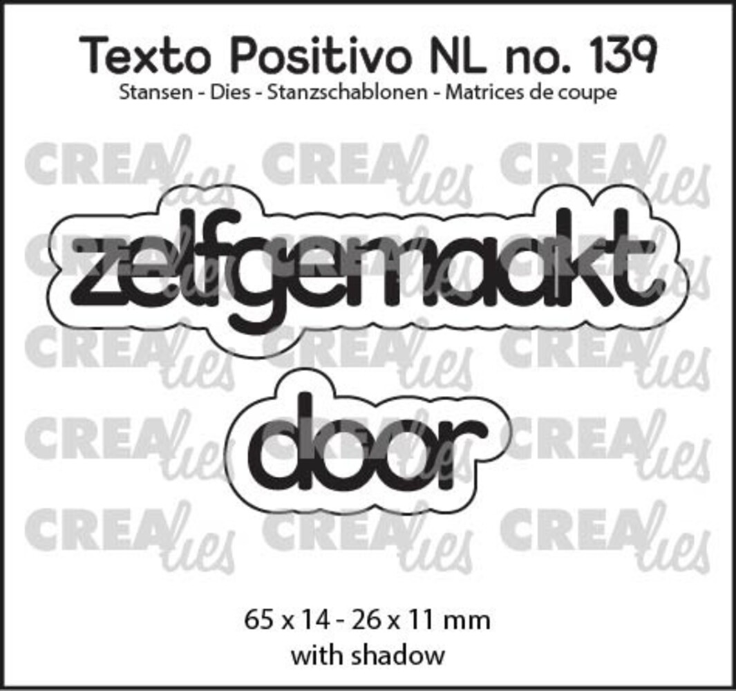 Crealies Texto Positivo Stansen Dutch Zelfgemaakt Door (POSNL139)