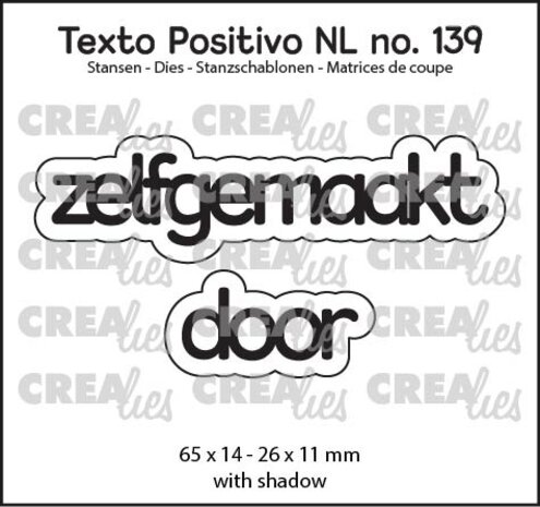 Crealies Texto Positivo Stansen Dutch Zelfgemaakt Door (POSNL139)