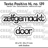 Crealies Texto Positivo Stansen Dutch Zelfgemaakt Door (POSNL139)