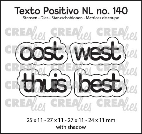 Crealies Texto Positivo Stansen Dutch Oost West Thuis Best (POSNL140) Crealies Texto Positivo Stansen Dutch Oost West Thuis Best (POSNL140)