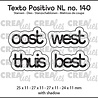 Crealies Texto Positivo Stansen Dutch Oost West Thuis Best (POSNL140) Crealies Texto Positivo Stansen Dutch Oost West Thuis Best (POSNL140)
