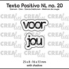 Crealies Texto Positivo Stansen Dutch Voor Jou (POSNL20)