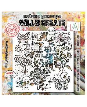 Aall and Create Petal Cipher 6x6 Inch Stencil Blotch Code (AALL-PC-252)
