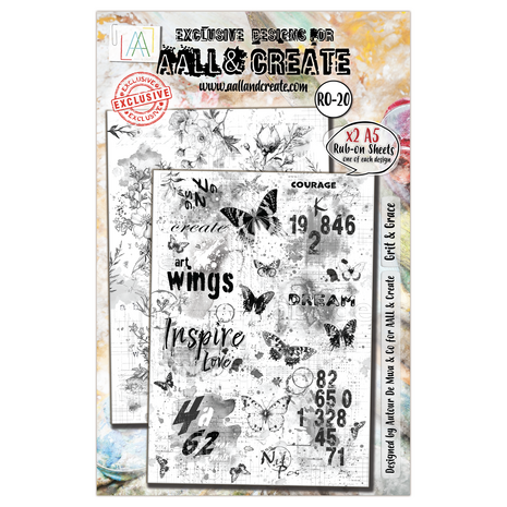 Aall and Create Whispering Botanica A5 Rub-Ons Grit & Grace (AALL-RO-020) Aall and Create Whispering Botanica A5 Rub-Ons Grit & Grace (AALL-RO-020)