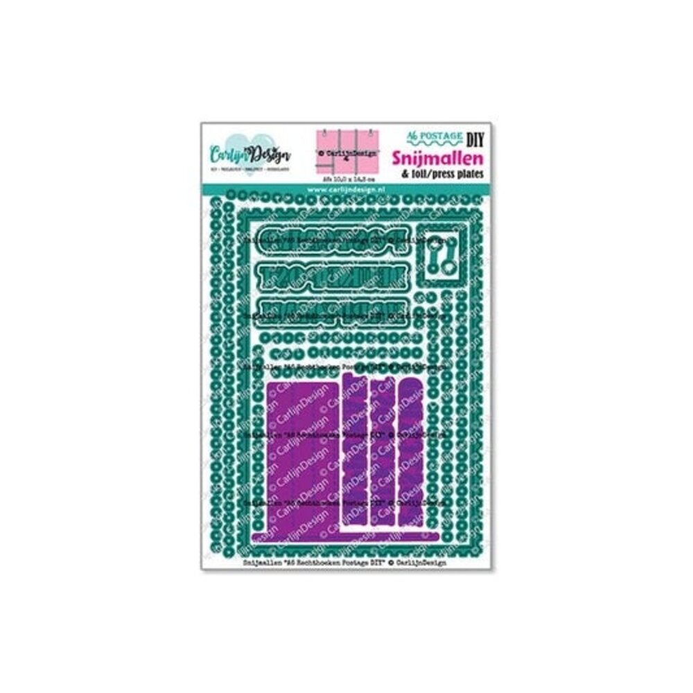 CarlijnDesign Snijmallen A6 Rechthoeken Postage DIY (CDSN-0334) CarlijnDesign Snijmallen A6 Rechthoeken Postage DIY (CDSN-0334)