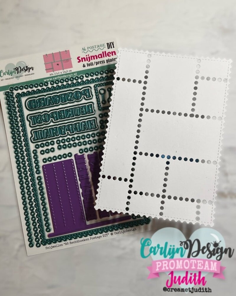 CarlijnDesign Snijmallen A6 Rechthoeken Postage DIY (CDSN-0334) CarlijnDesign Snijmallen A6 Rechthoeken Postage DIY (CDSN-0334)