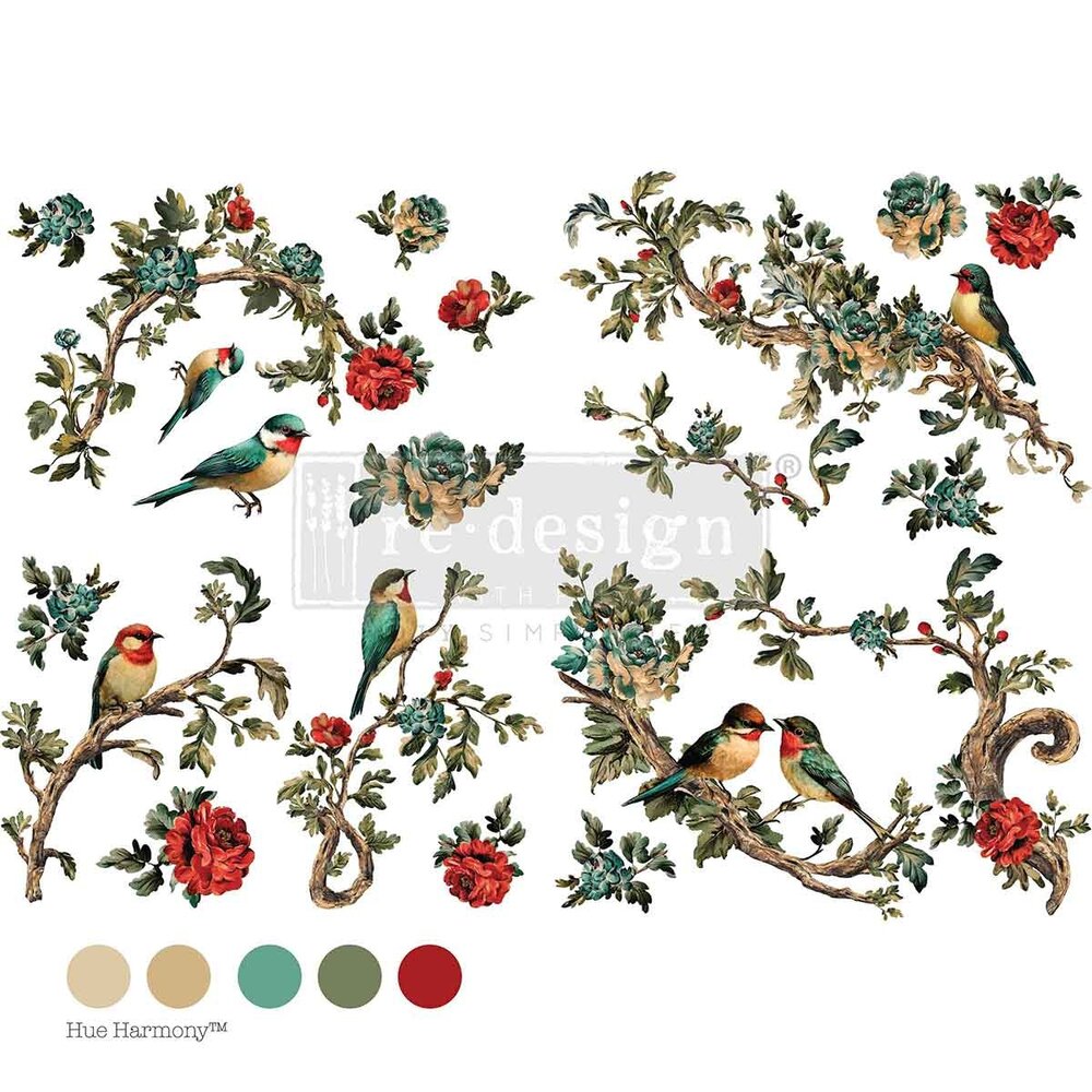 Re-Design Rosette Aviary 24x35 Inch Decor Transfers (679927) Re-Design Rosette Aviary 24x35 Inch Decor Transfers (679927)
