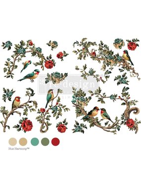 Re-Design with Prima Rosette Aviary 24x35 Inch Decor Transfers (679927)