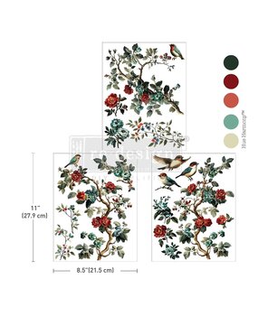 Re-Design with Prima The Rosy Nest 8x5x11 Inch Middy Transfers (3pcs) (679934)