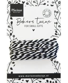 Marianne Design Decorations Bakers Twine Black/White (CA3212)