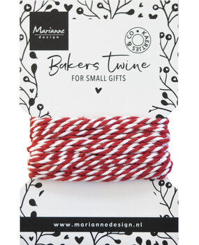 Marianne Design Decorations Bakers Twine Red/White (CA3213)