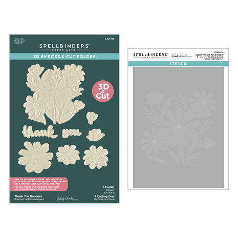 Spellbinders Tabbed Classics 3D Folder and Stencil Bundle Thank You Bouquet (BD-0995) Spellbinders Tabbed Classics 3D Folder and Stencil Bundle Thank You Bouquet (BD-0995)
