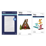 Spellbinders Ski-son's Greetings Dies and 3D Folder Bundle (BD-1010)