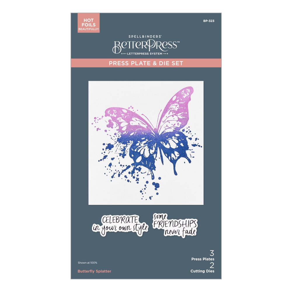 Spellbinders Beautifully Imperfect BetterPress Plate & Die Set Butterfly Splatter (BP-323) Spellbinders Beautifully Imperfect BetterPress Plate & Die Set Butterfly Splatter (BP-323)