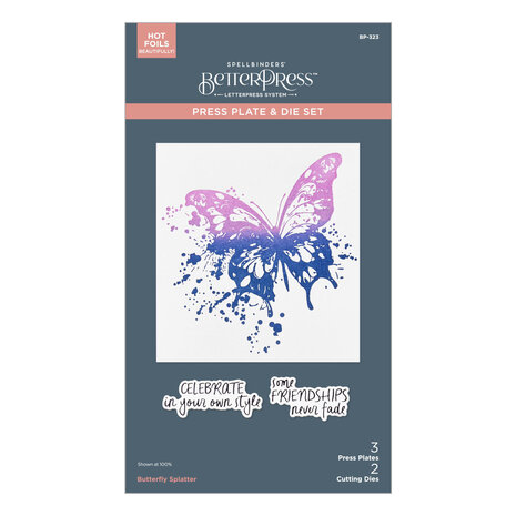 Spellbinders Beautifully Imperfect BetterPress Plate & Die Set Butterfly Splatter (BP-323) Spellbinders Beautifully Imperfect BetterPress Plate & Die Set Butterfly Splatter (BP-323)