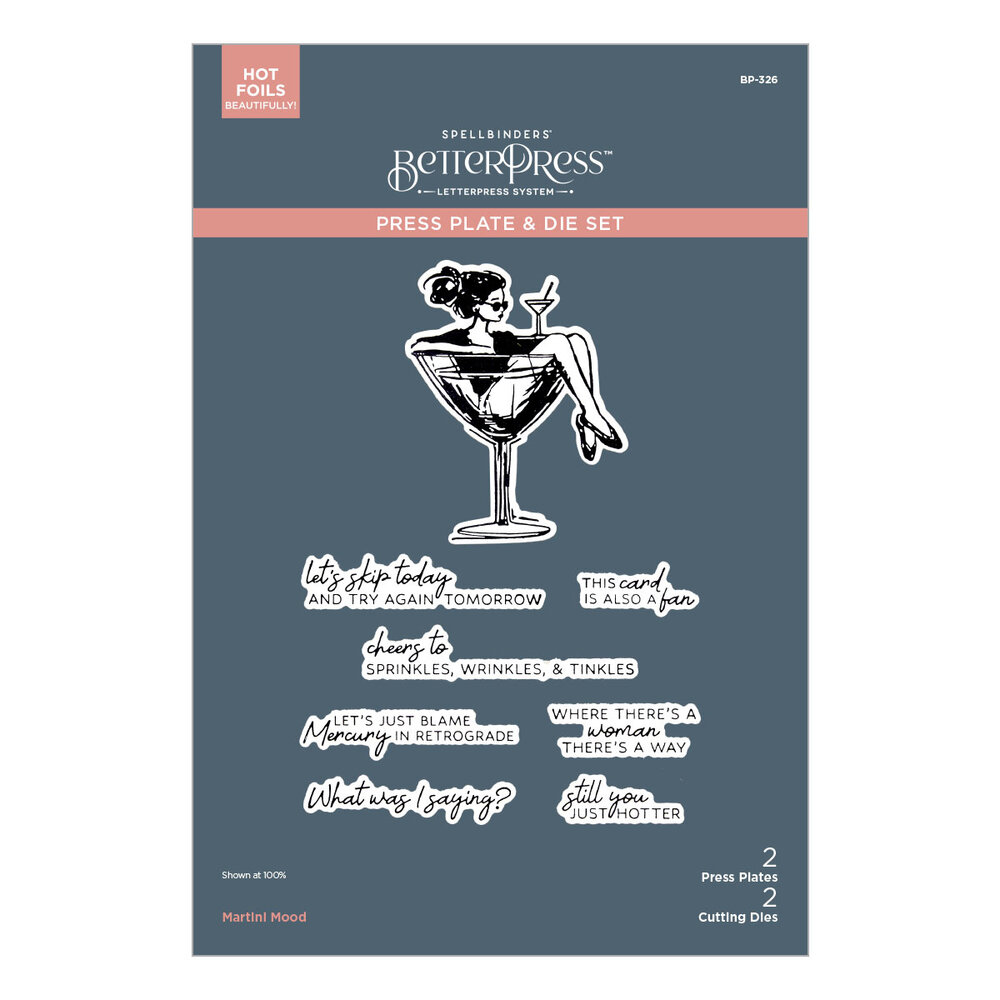 Spellbinders Happier Hour BetterPress Plate & Die Set Martini Mood (BP-326) Spellbinders Happier Hour BetterPress Plate & Die Set Martini Mood (BP-326)
