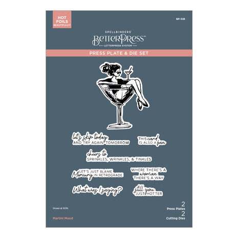 Spellbinders Happier Hour BetterPress Plate & Die Set Martini Mood (BP-326) Spellbinders Happier Hour BetterPress Plate & Die Set Martini Mood (BP-326)