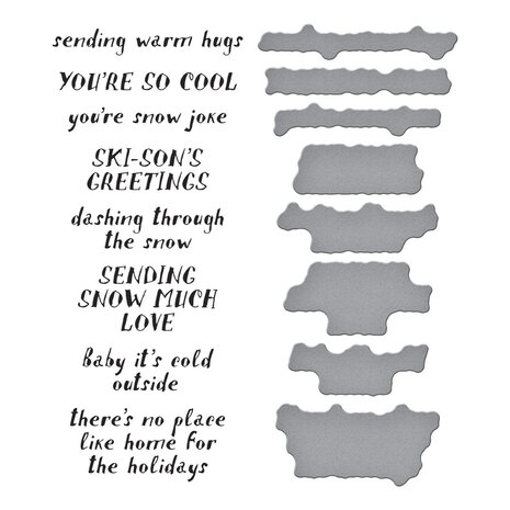 Spellbinders Ski-son's Greetings BetterPress Plate & Die Set Ski-son's Greetings Sentiments (BP-335) Spellbinders Ski-son's Greetings BetterPress Plate & Die Set Ski-son's Greetings Sentiments (BP-335)
