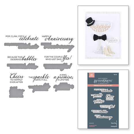 Spellbinders Happier Hour BetterPress Plate & Die Set A Special Toast Sentiments (BP-336) Spellbinders Happier Hour BetterPress Plate & Die Set A Special Toast Sentiments (BP-336)