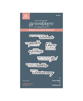 Spellbinders Happier Hour BetterPress Plate & Die Set A Special Toast Sentiments (BP-336) Spellbinders Happier Hour BetterPress Plate & Die Set A Special Toast Sentiments (BP-336)
