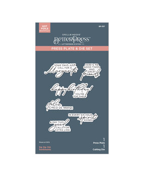 Spellbinders Happier Hour BetterPress Plate & Die Set Sip Sip Ole Sentiments (BP-337) Spellbinders Happier Hour BetterPress Plate & Die Set Sip Sip Ole Sentiments (BP-337)