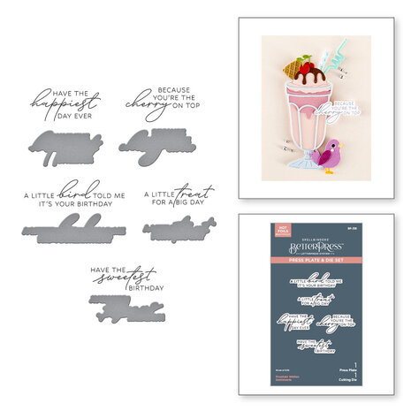 Spellbinders Happier Hour BetterPress Plate & Die Set Fountain Wishes Sentiments (BP-338) Spellbinders Happier Hour BetterPress Plate & Die Set Fountain Wishes Sentiments (BP-338)