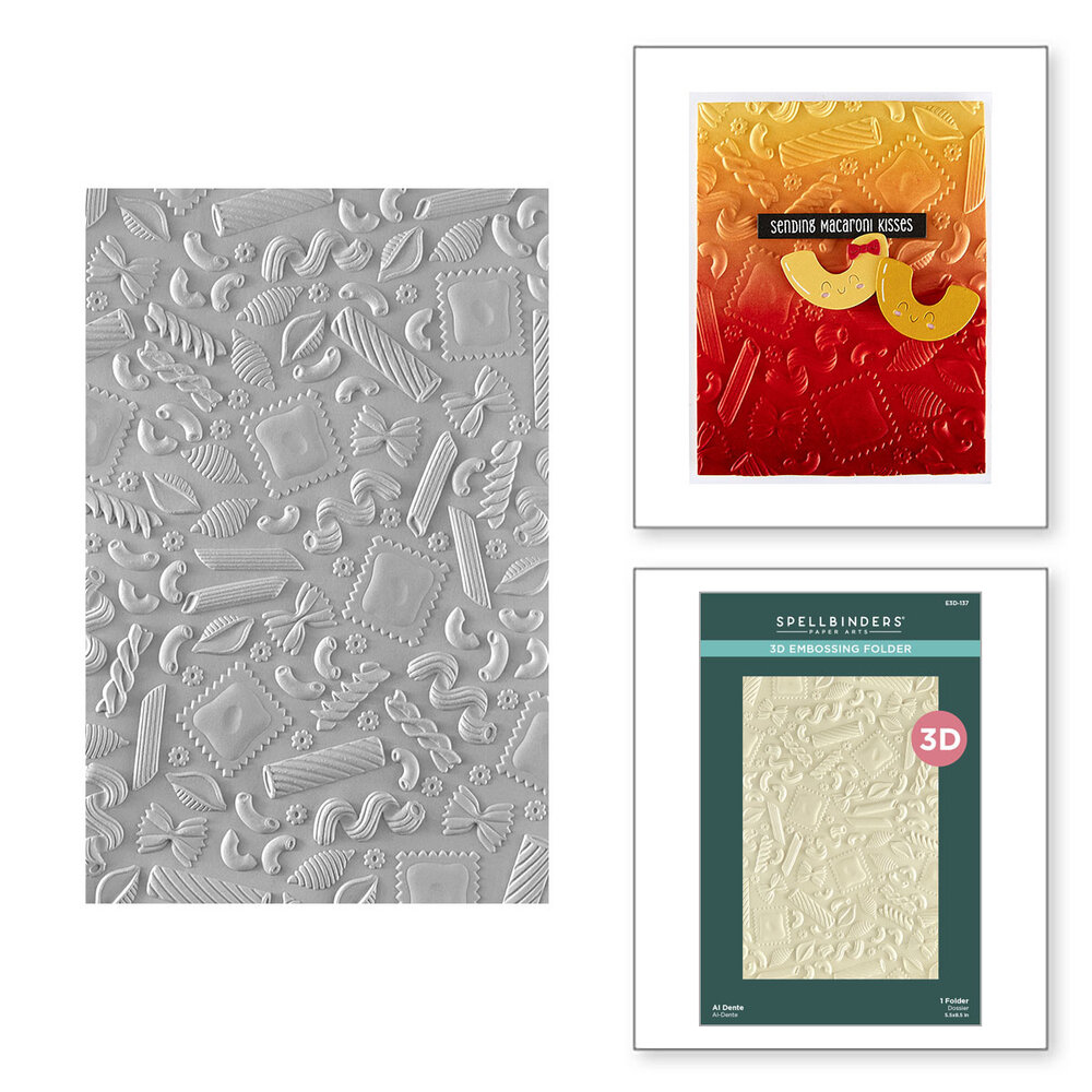 Spellbinders Buon Appetito 3D Embossing Folder Al Dente (E3D-137) Spellbinders Buon Appetito 3D Embossing Folder Al Dente (E3D-137)