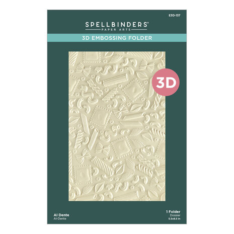 Spellbinders Buon Appetito 3D Embossing Folder Al Dente (E3D-137) Spellbinders Buon Appetito 3D Embossing Folder Al Dente (E3D-137)