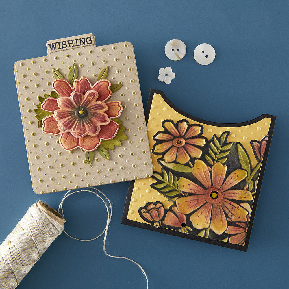 Spellbinders Tabbed Classics 3D Embossing Folder Polka Dot & Posy Duo (E3D-143) Spellbinders Tabbed Classics 3D Embossing Folder Polka Dot & Posy Duo (E3D-143)